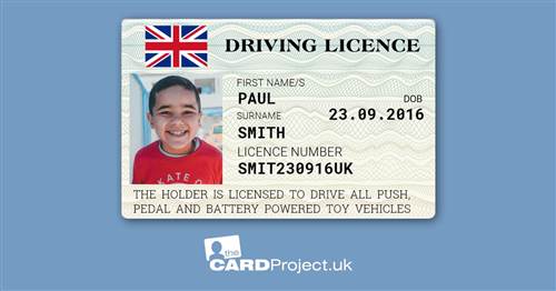 Childs Toy Driving Licence