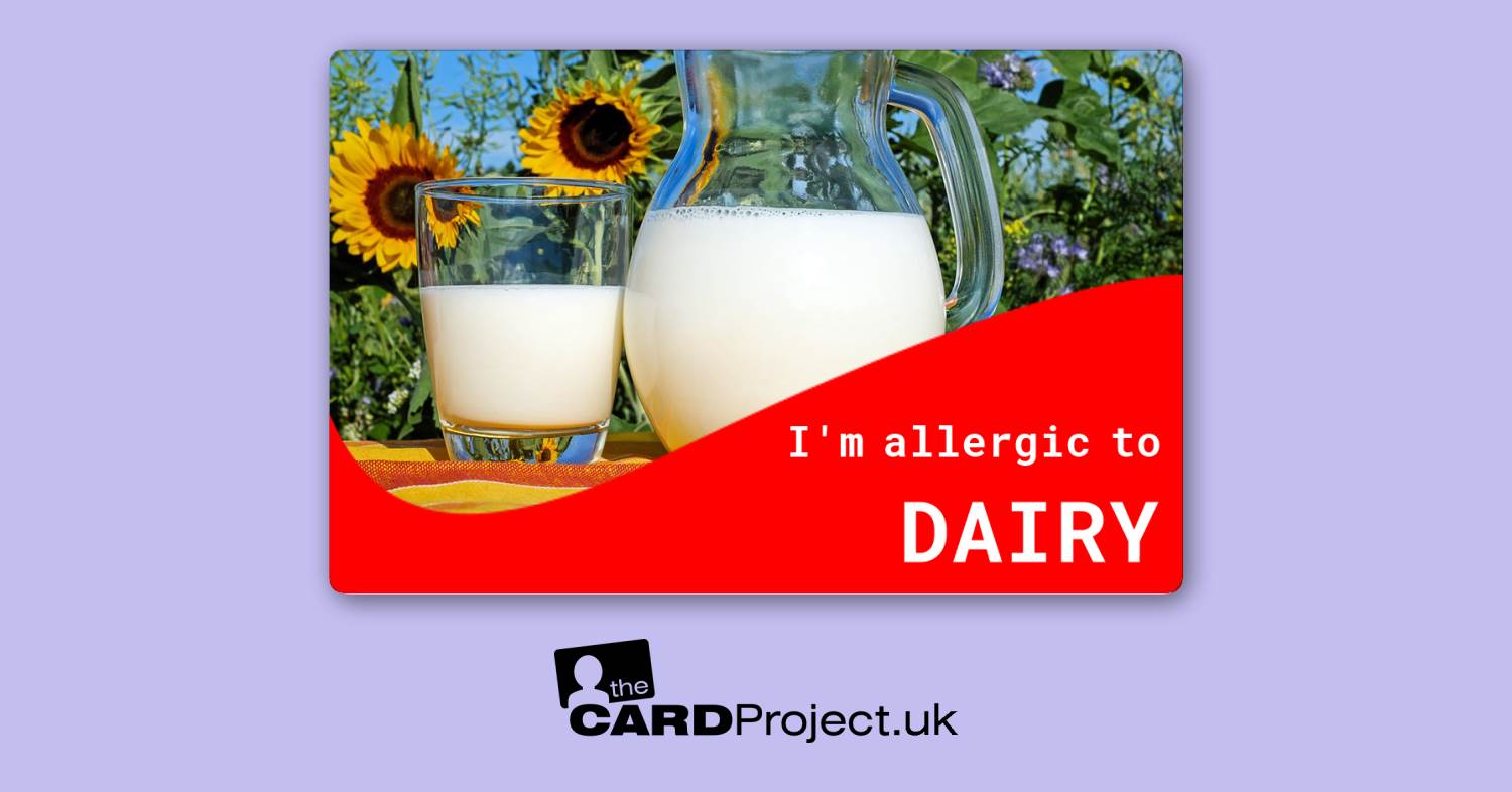 Dairy Allergy Card by The Card Project UK