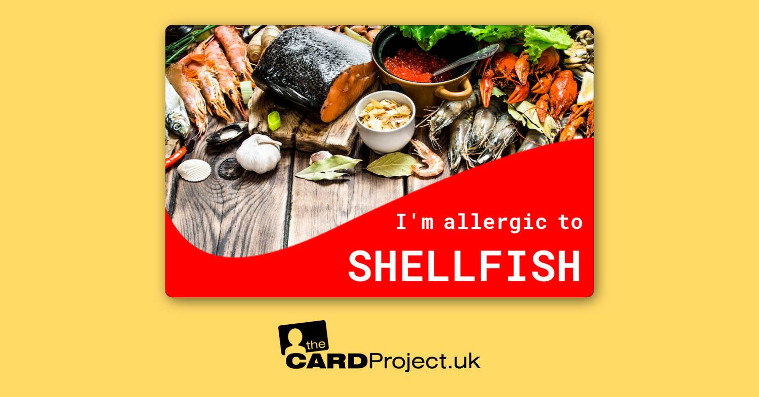 Shellfish Allergy Card by The Card Project UK