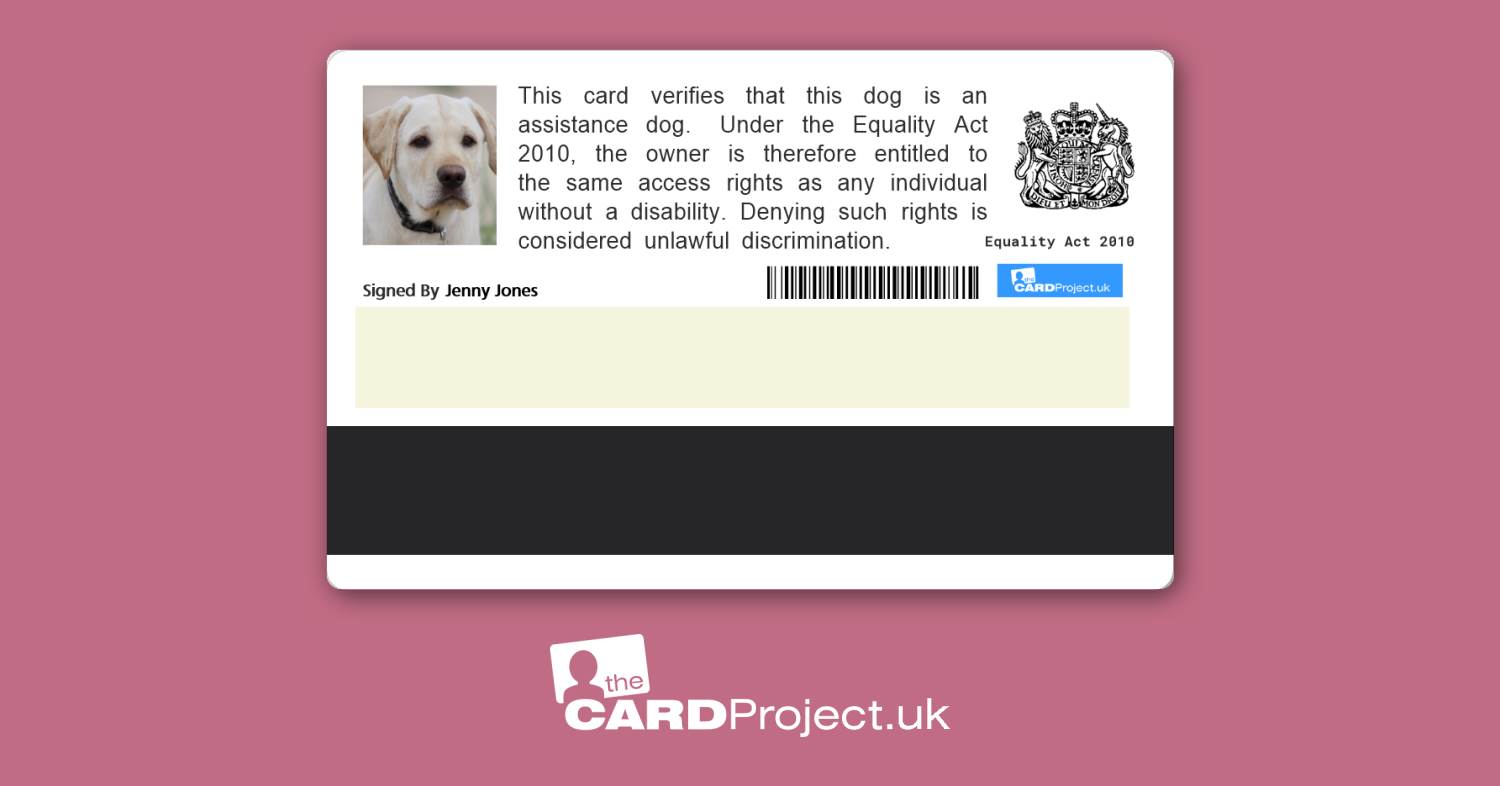 Assistance Dog Identification Card By The Card Project UK