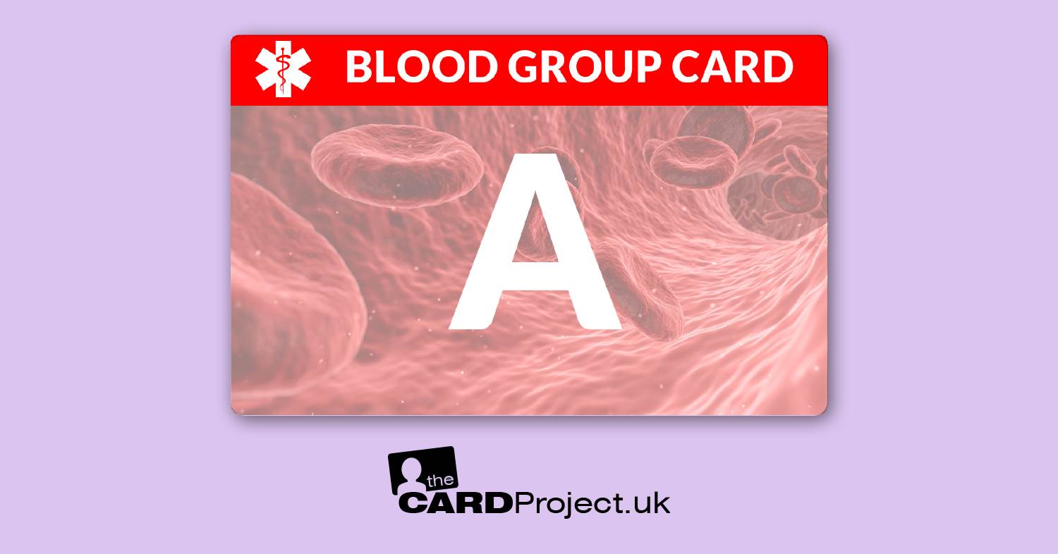 Blood Group A Medical Card