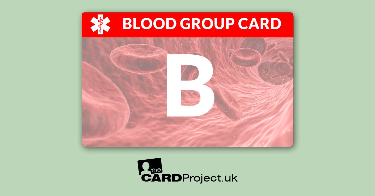 Blood Group B Medical Card