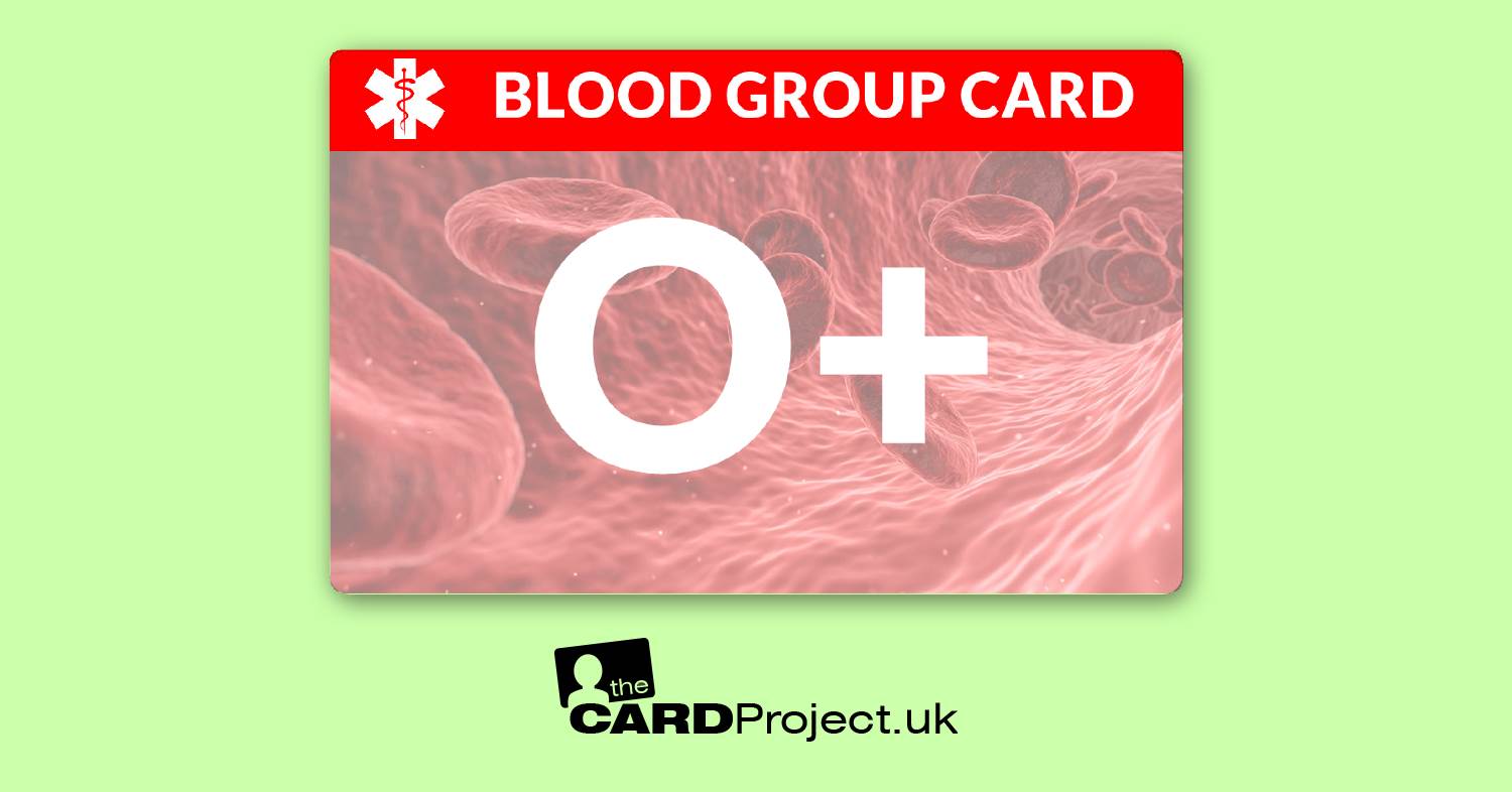 Blood Group O Positive (O+) Medical Card