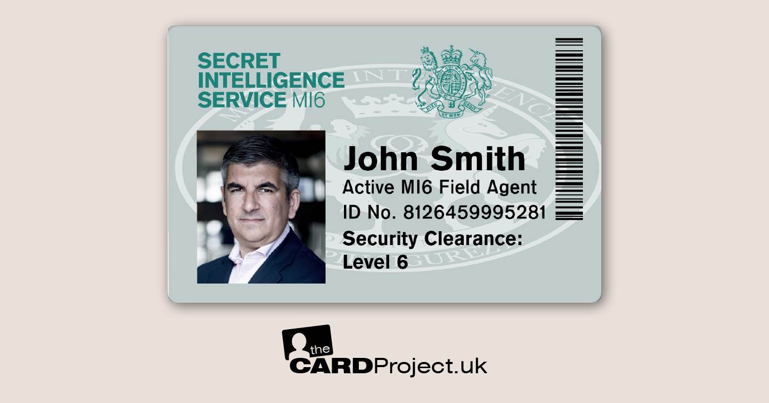 MI6 Secret Service Identification Card, Cosplay, Film and Television Prop