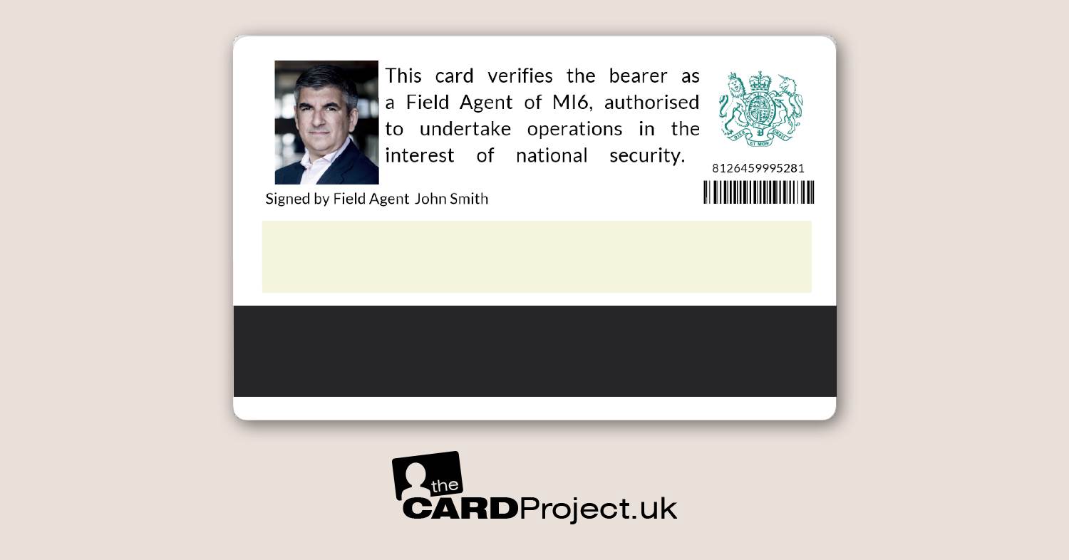 MI6 Secret Service Identification Card, Cosplay, Film and Television Prop (REAR)