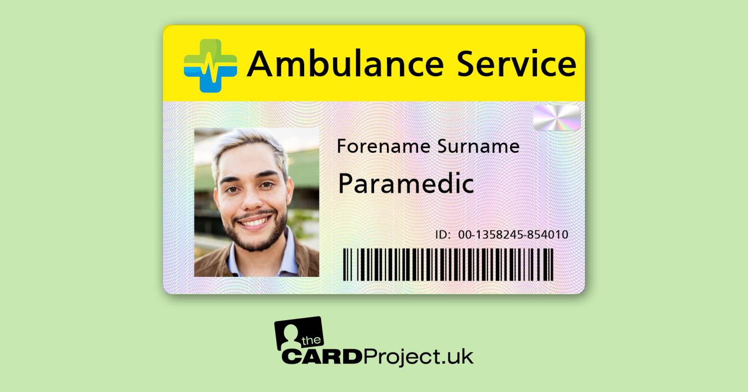 Paramedic, Ambulance Service Card, Cosplay, Film and Television Prop  (FRONT)