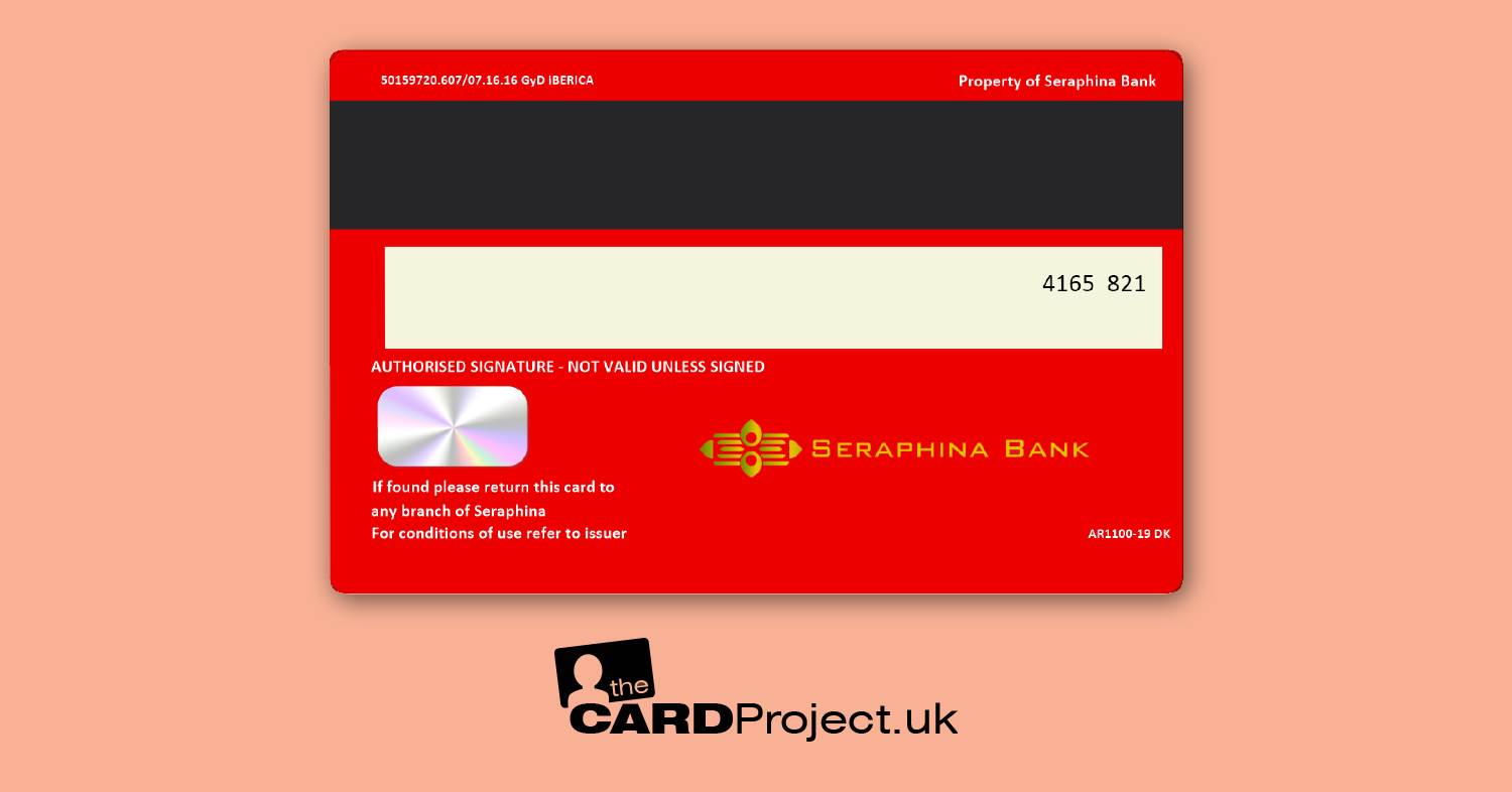 Seraphina Bank Cosplay Credit Card (REAR)