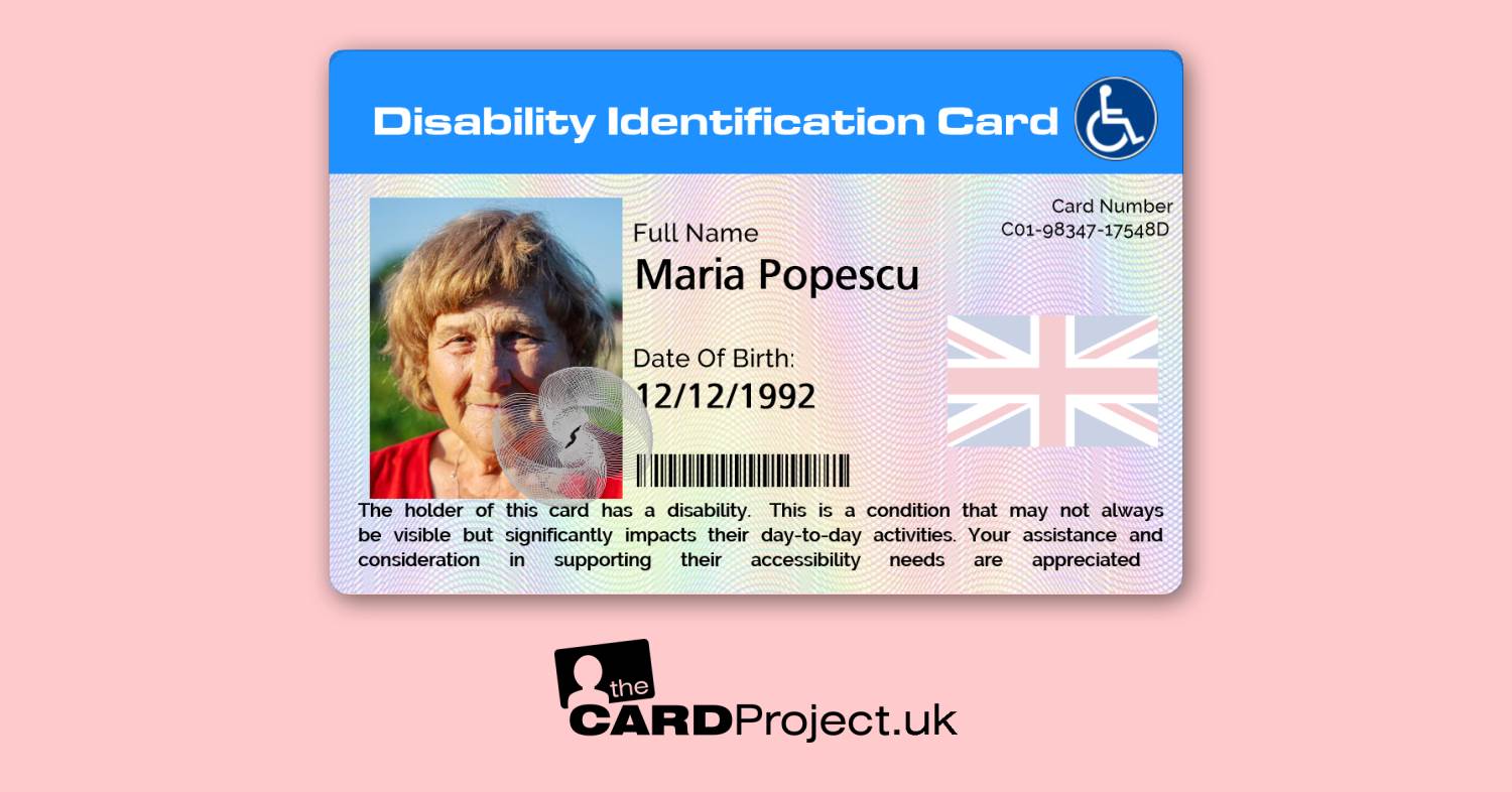 Card de Dizabilitate Bilingv Română Engleză pentru Românii din Marea Britanie