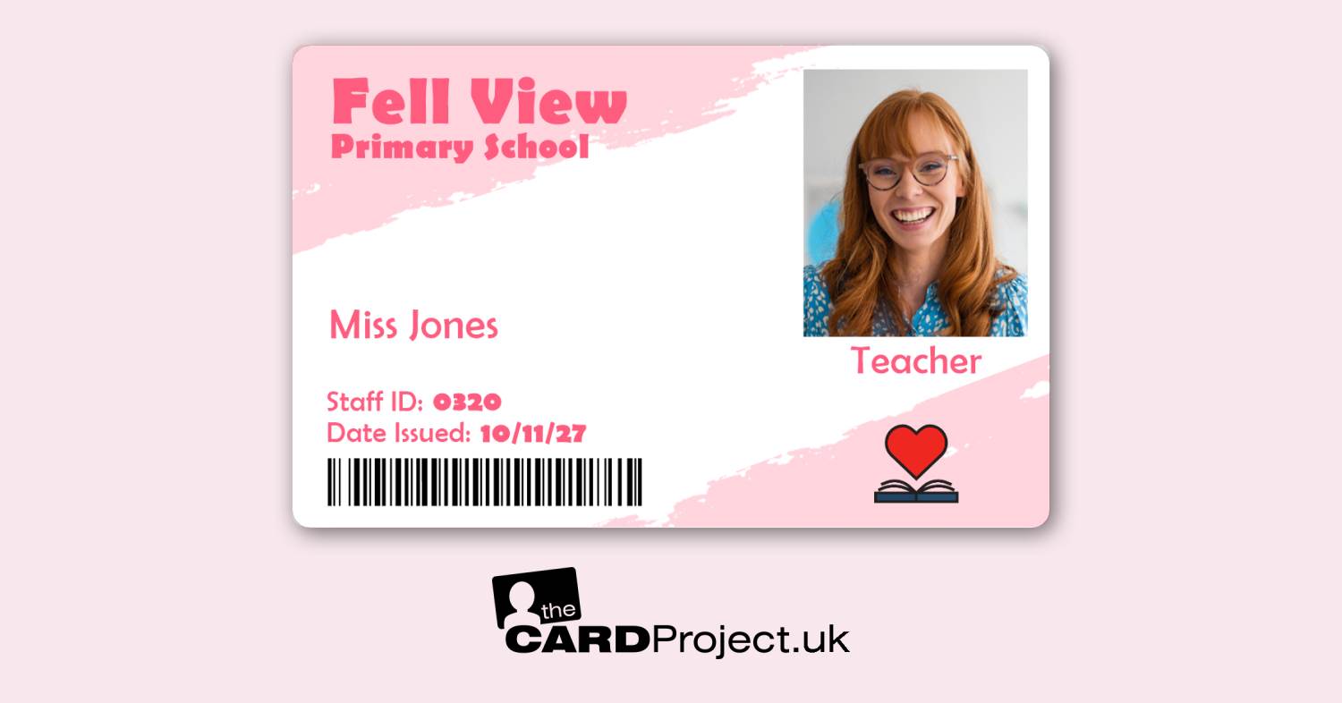 Primary School ID Card Pink Watercolour
