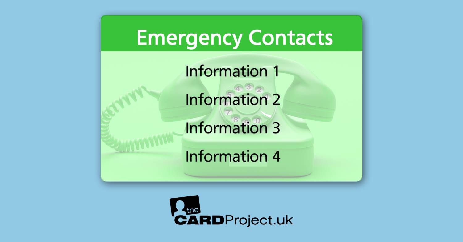 Emergency Contact Cards by The Card Project UK
