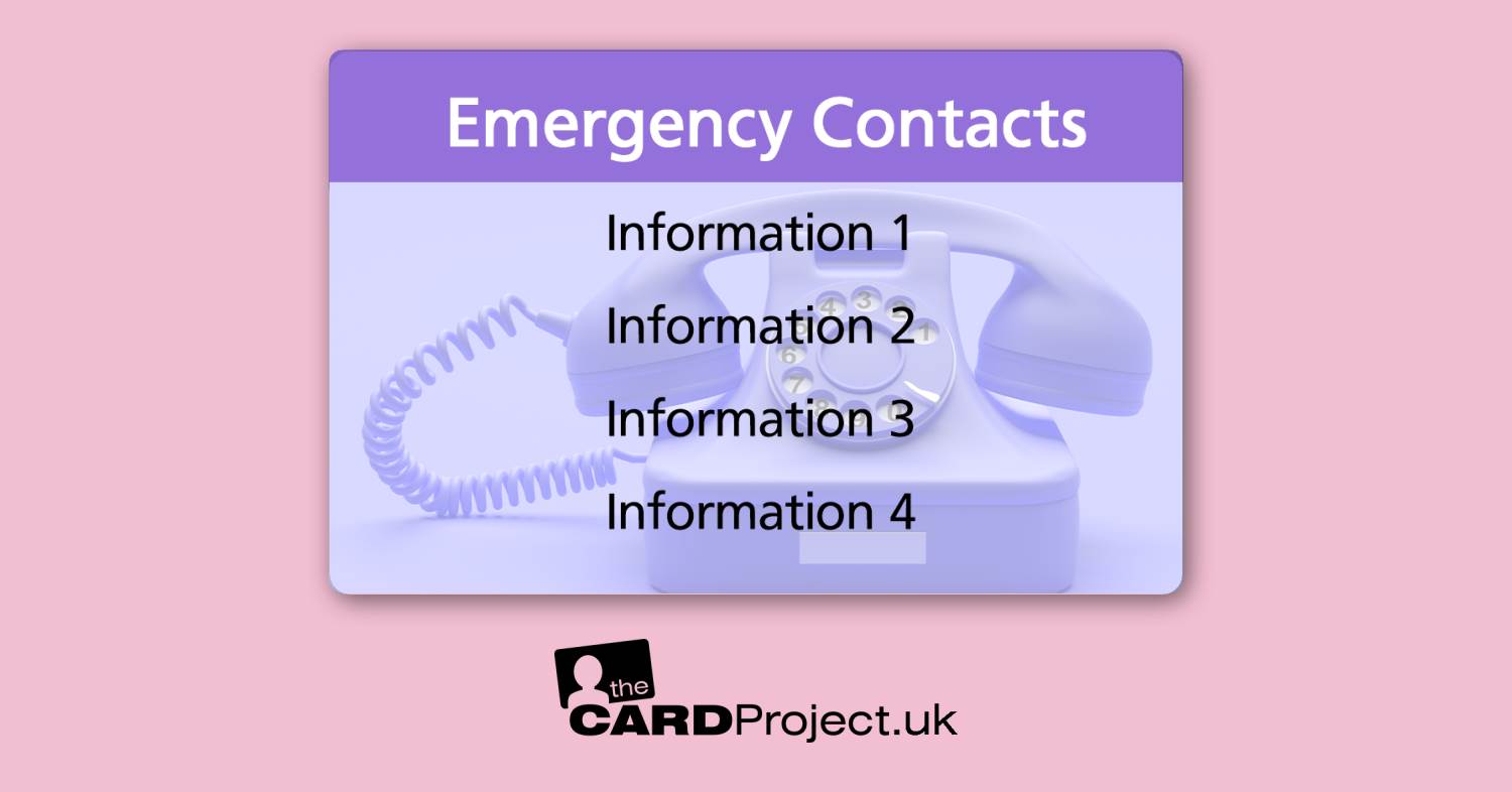 Emergency Contact Cards by The Card Project UK