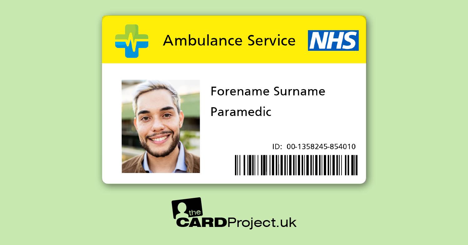 Paramedic, Ambulance Service Card, Cosplay, Film and Television Prop  (FRONT)