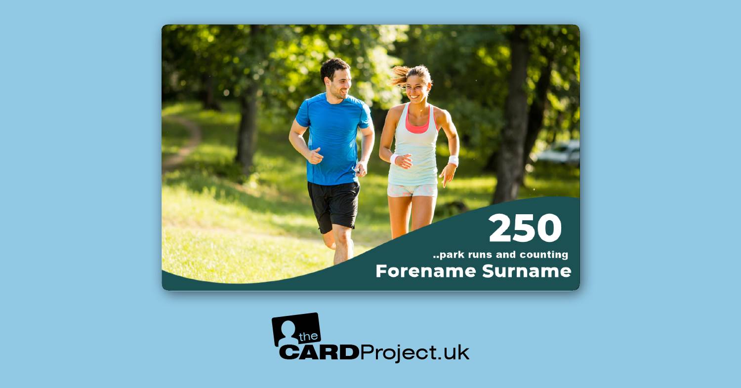 Park Run Number and Barcode Card, 250 Runs and Counting 