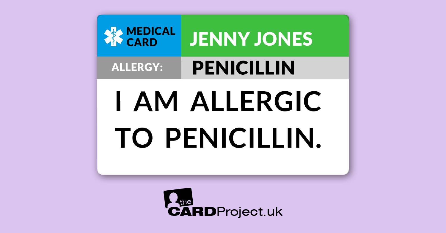 Penicillin Allergy Awareness ID Alert Card  (FRONT)