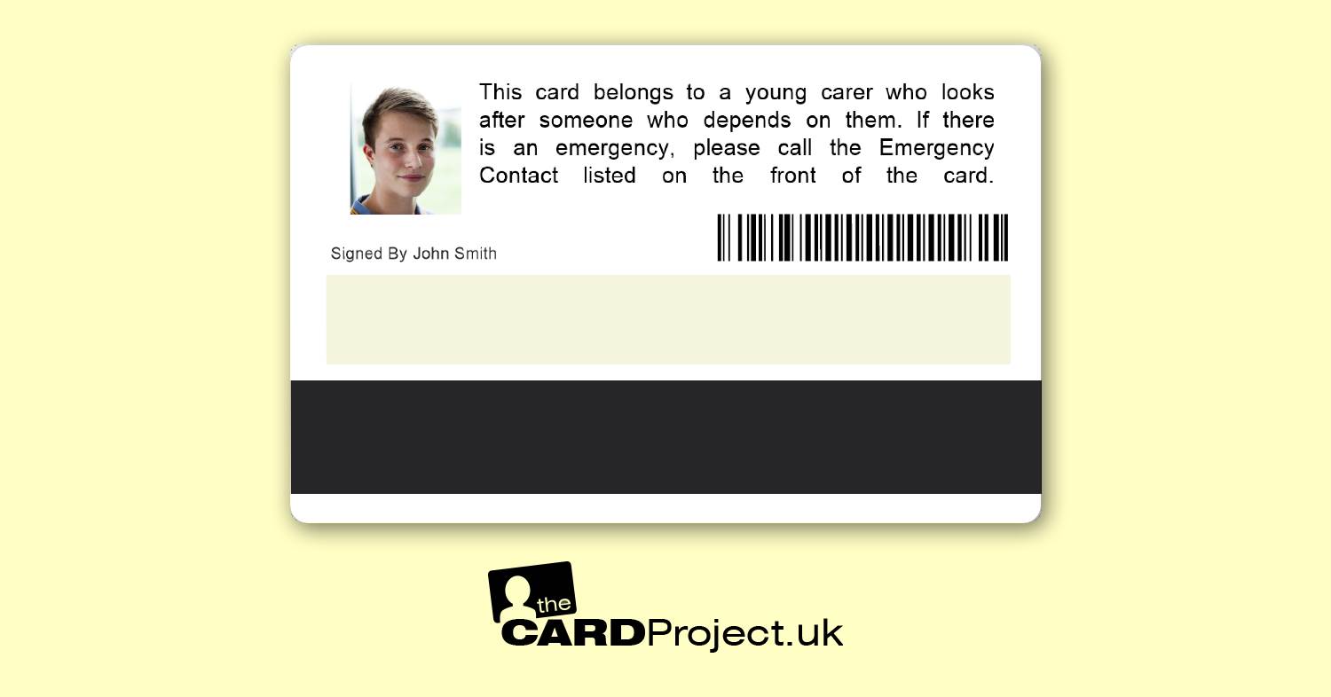 Young Carer ID Card Premium (REAR)