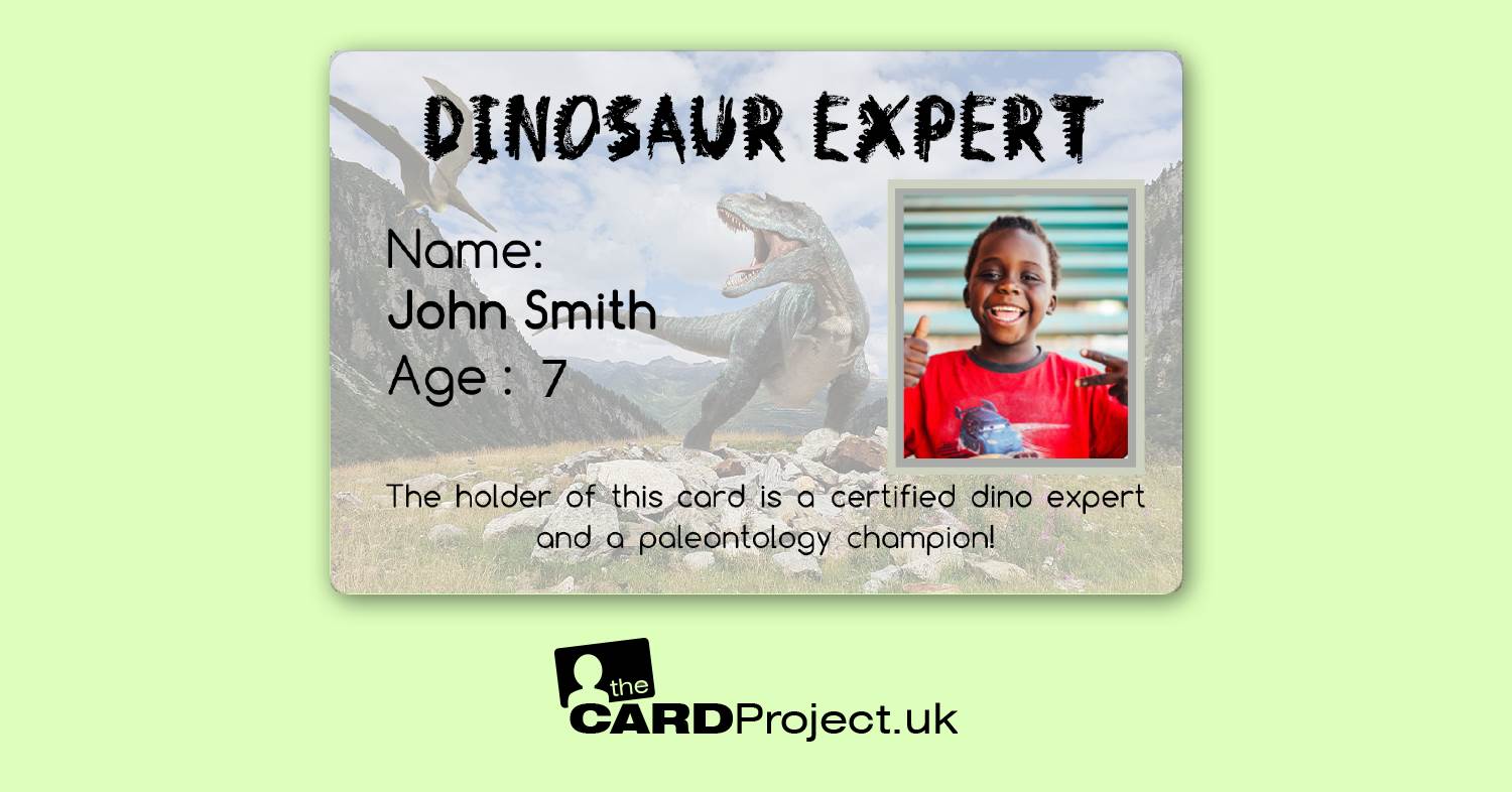Dinosaur Expert Photo ID Card