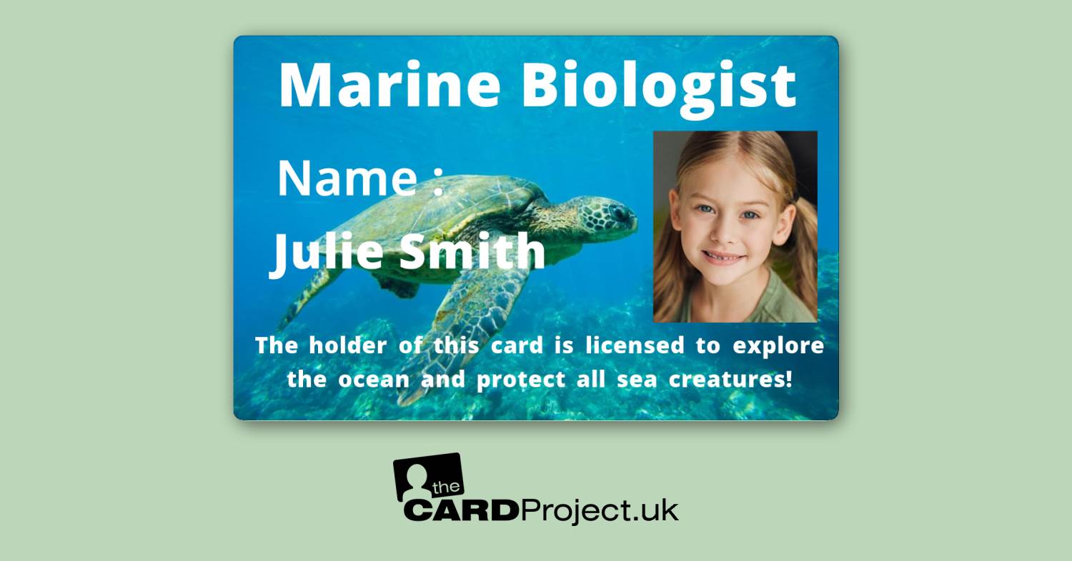 Kids Marine Biologist Photo ID Card