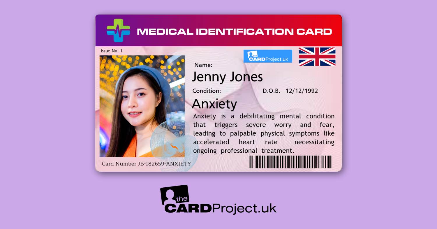 Anxiety Medical ID Cards by The Card Project UK
