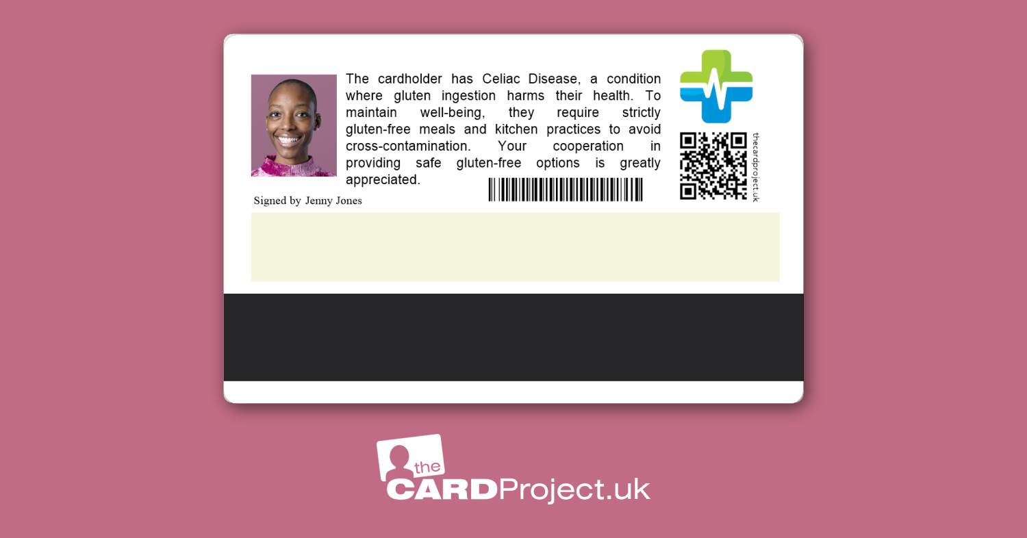The Card Project UK's Celiac Disease Medical ID Card