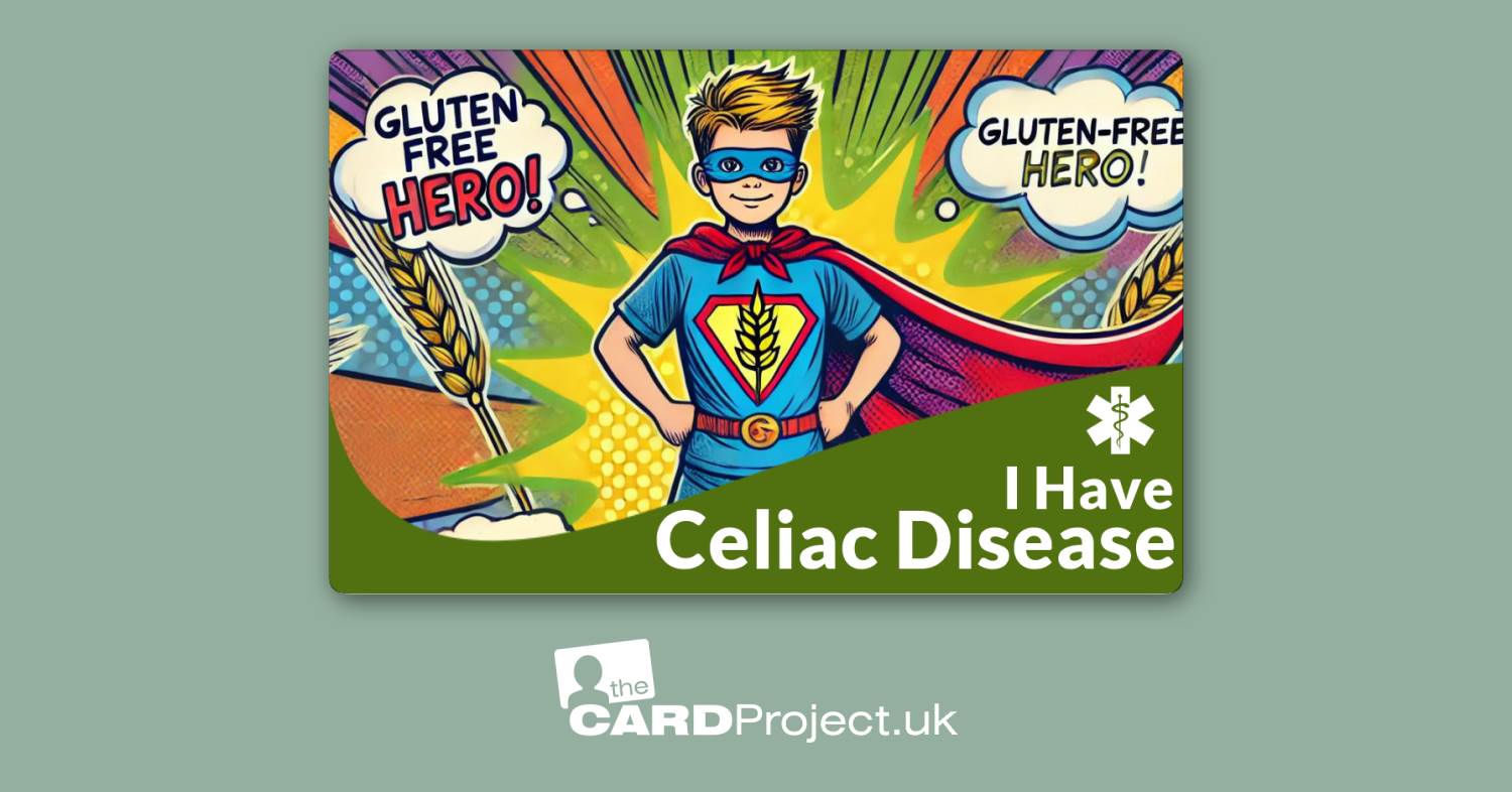 Celiac Superhero Awareness Card for Children by The Card Project UK