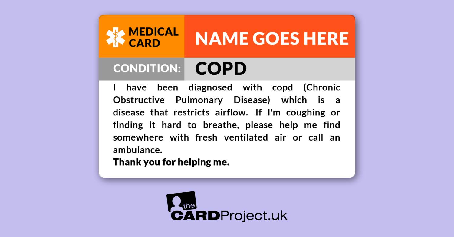 Chronic Obstructive Pulmonary Disease) Awareness Medical ID Alert Card by The Card Project UK