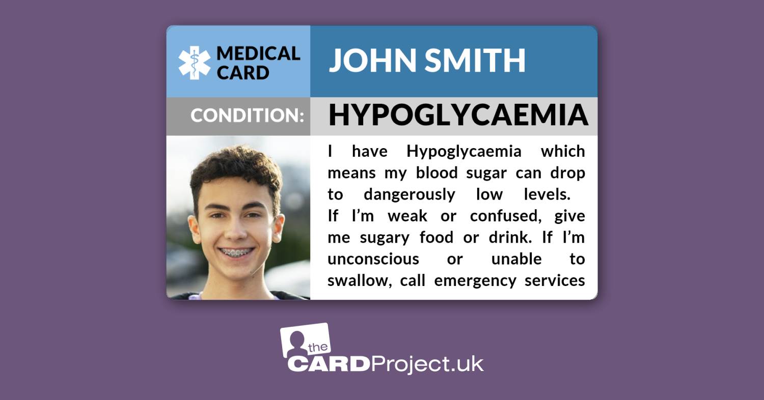 Hypoglycaemia Medical ID Card from The Card Project UK