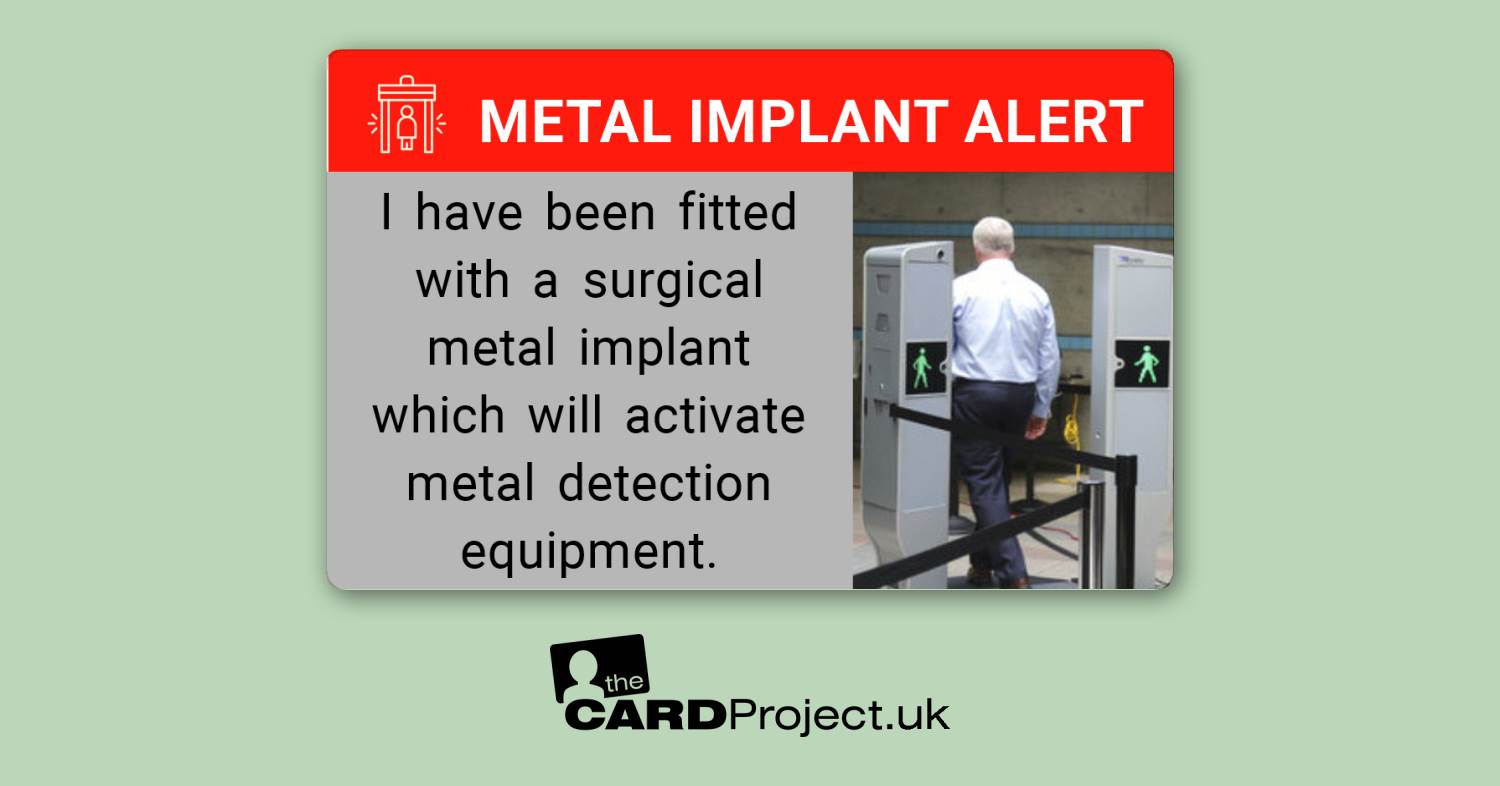 Metal Implant Medical Cards by The Card Project UK