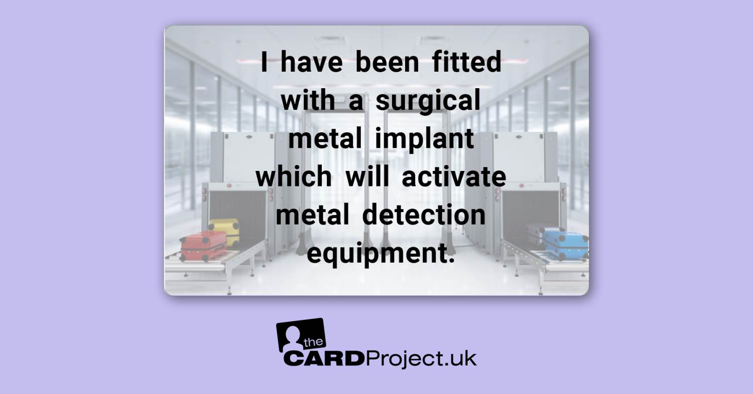 Metal Implant Medical Cards by The Card Project UK