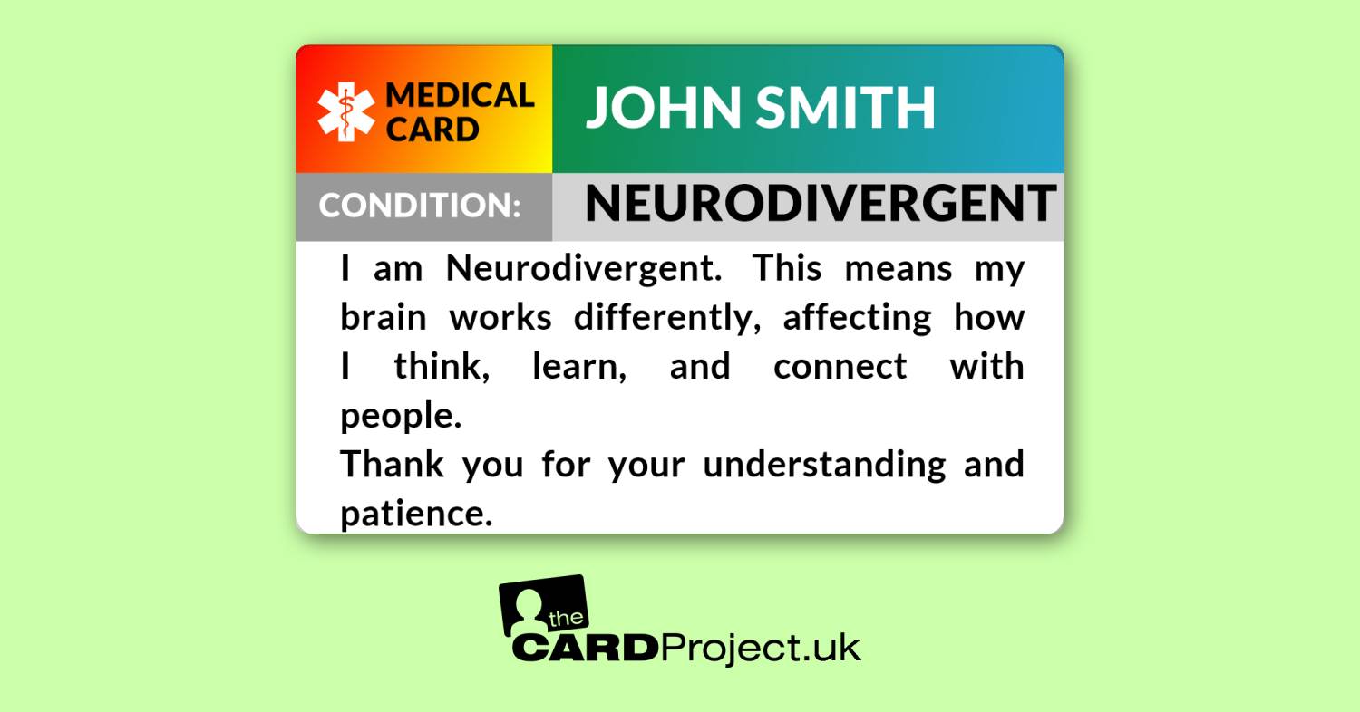 Neurodivergent Medical ID Cards by The Card Project UK