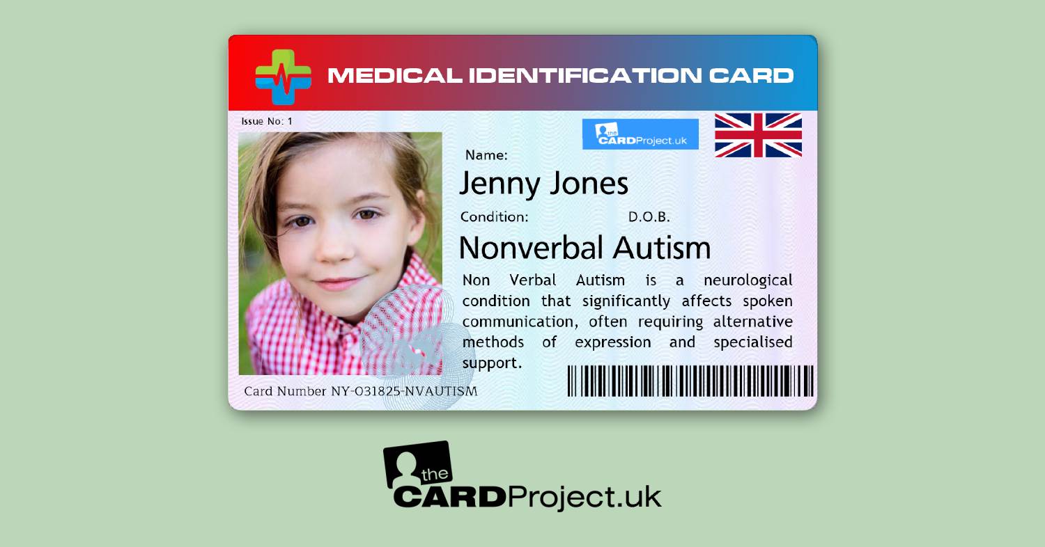 Non Verbal Autism Medical Cards by The Card Project UK