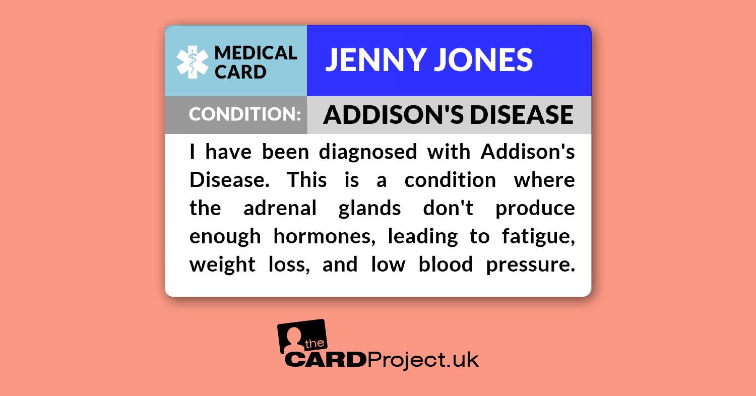 Addison's Disease Medical Cards by The Card Project UK