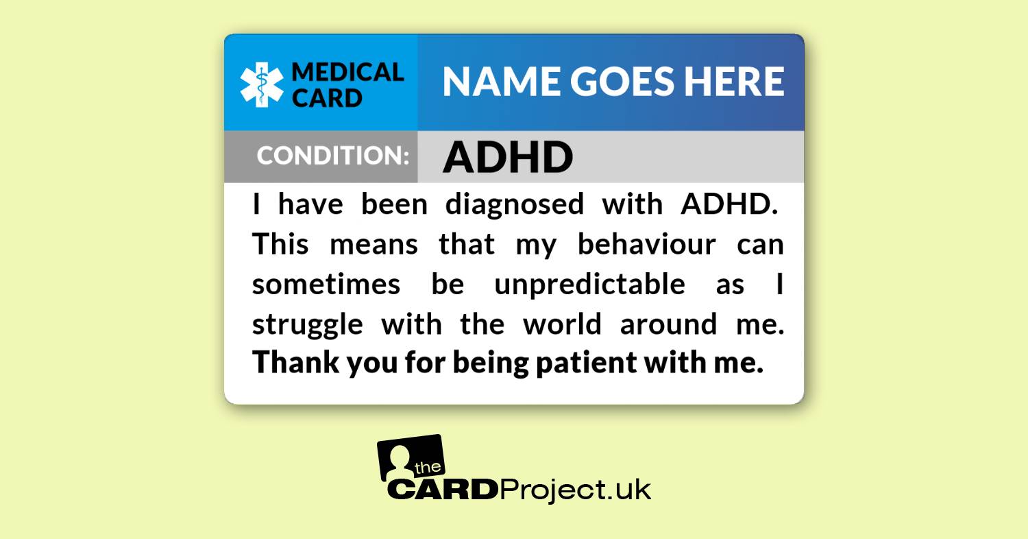 ADHD Medical ID Card  (FRONT)
