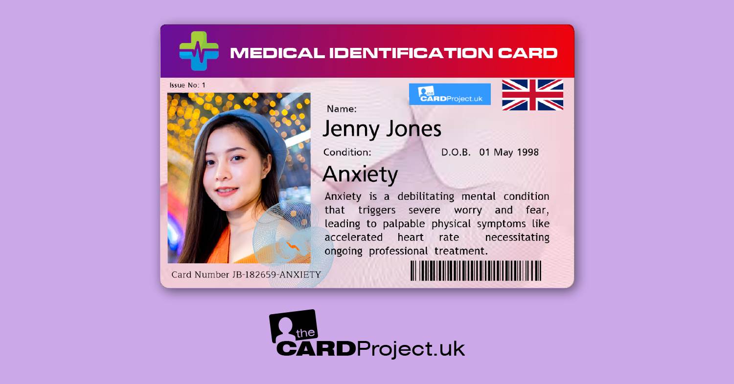 Anxiety Medical ID Cards by The Card Project UK