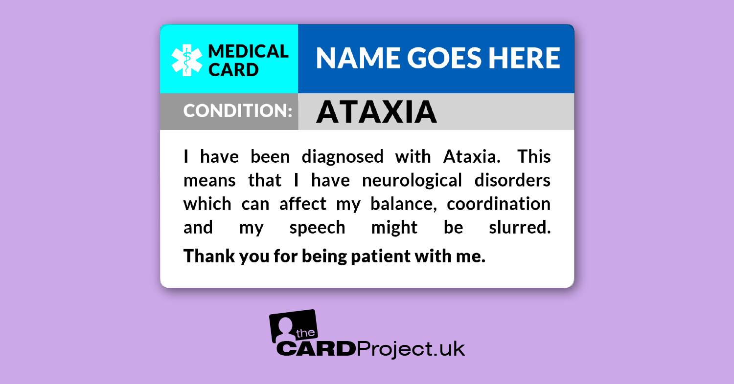 Ataxia Awareness Card (FRONT)
