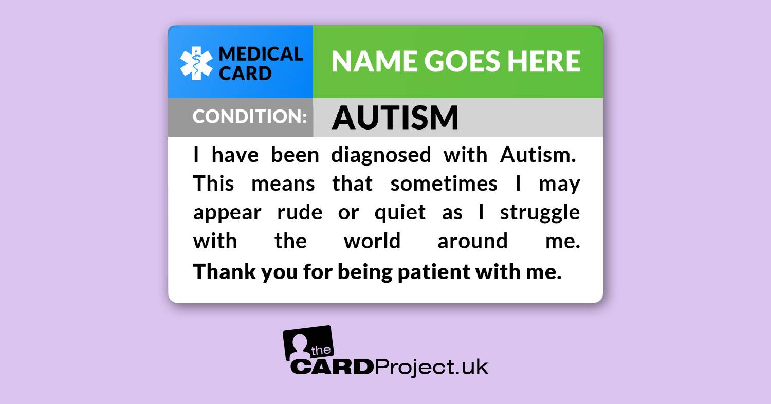 Autistic Medical ID Card (FRONT)