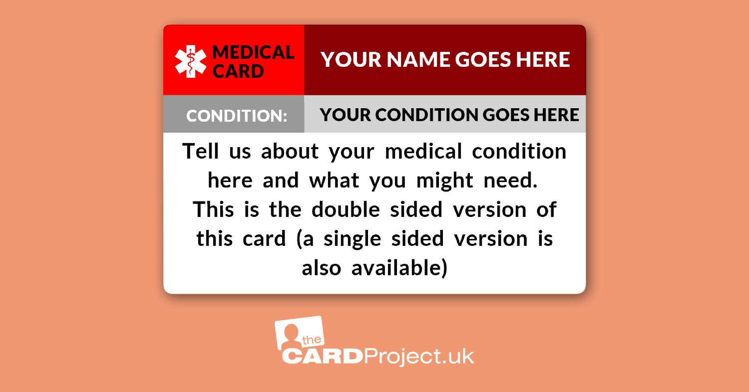 Create Your Own Medical Card, Double Sided (FRONT)