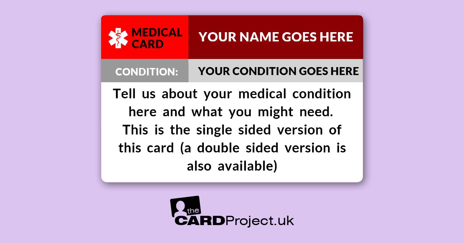 Create Your Own Medical Card, Single Sided