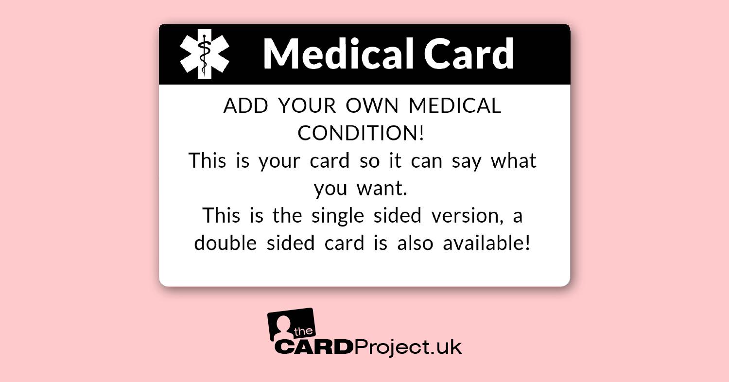 Create Your Own Single Sided Mono Medical Card!