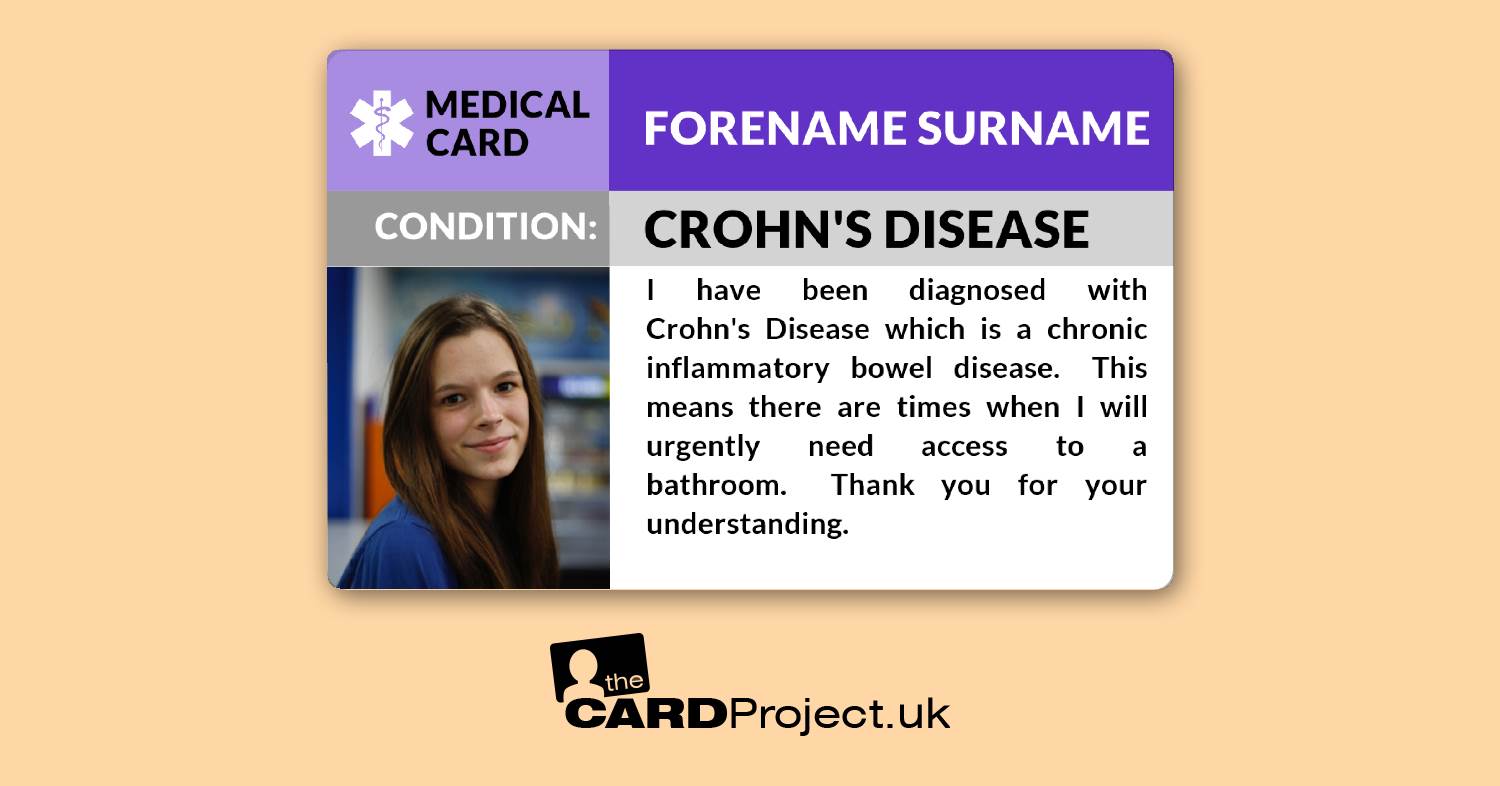 Crohn's Disease Awareness Medical Photo ID Card  (FRONT)