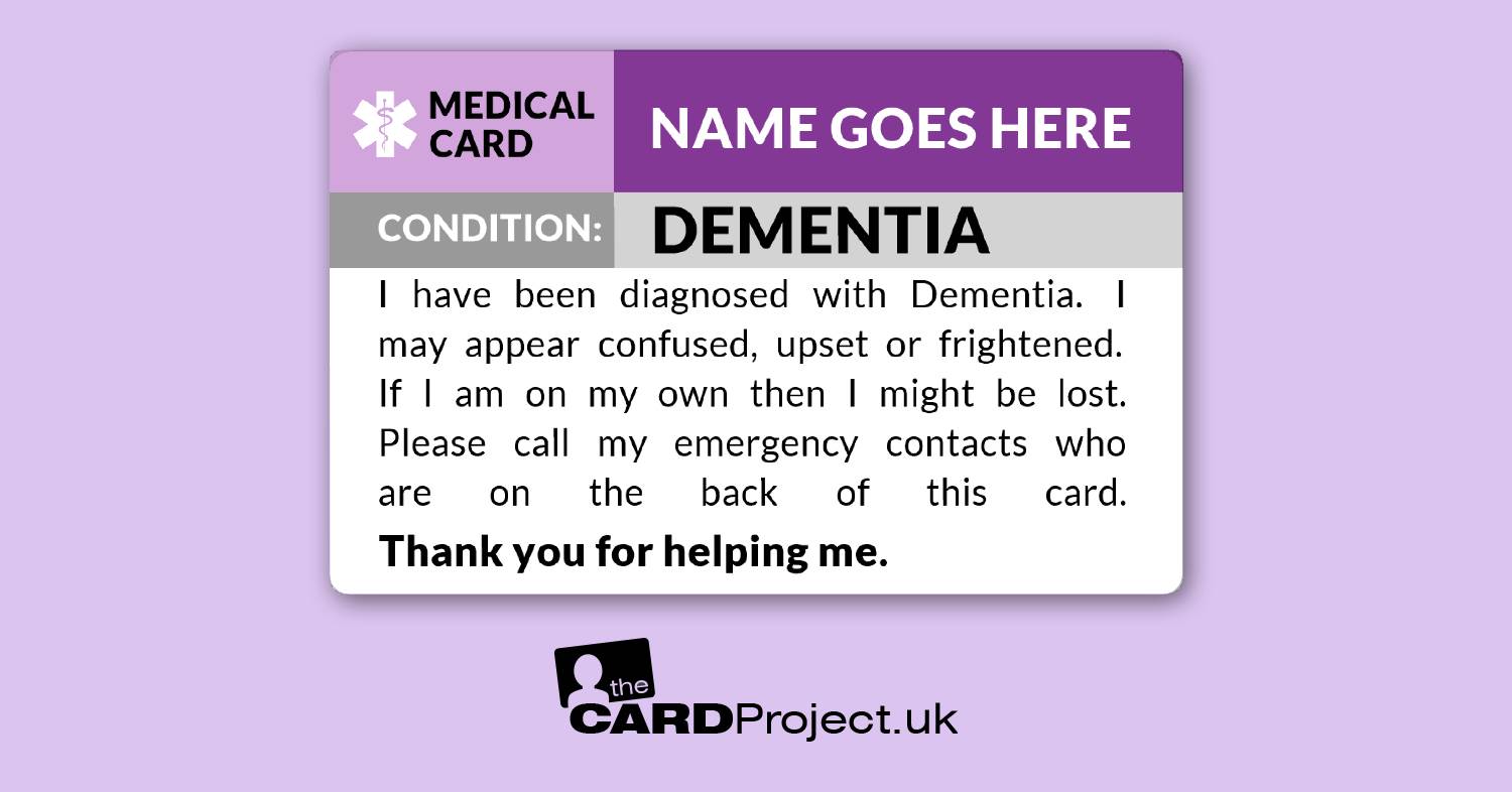Dementia Medical ID Alert Card  (FRONT)