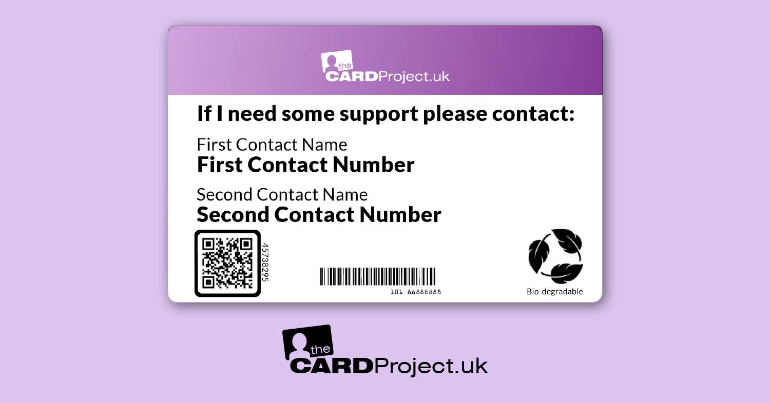 Dementia Medical ID Alert Card  (REAR)