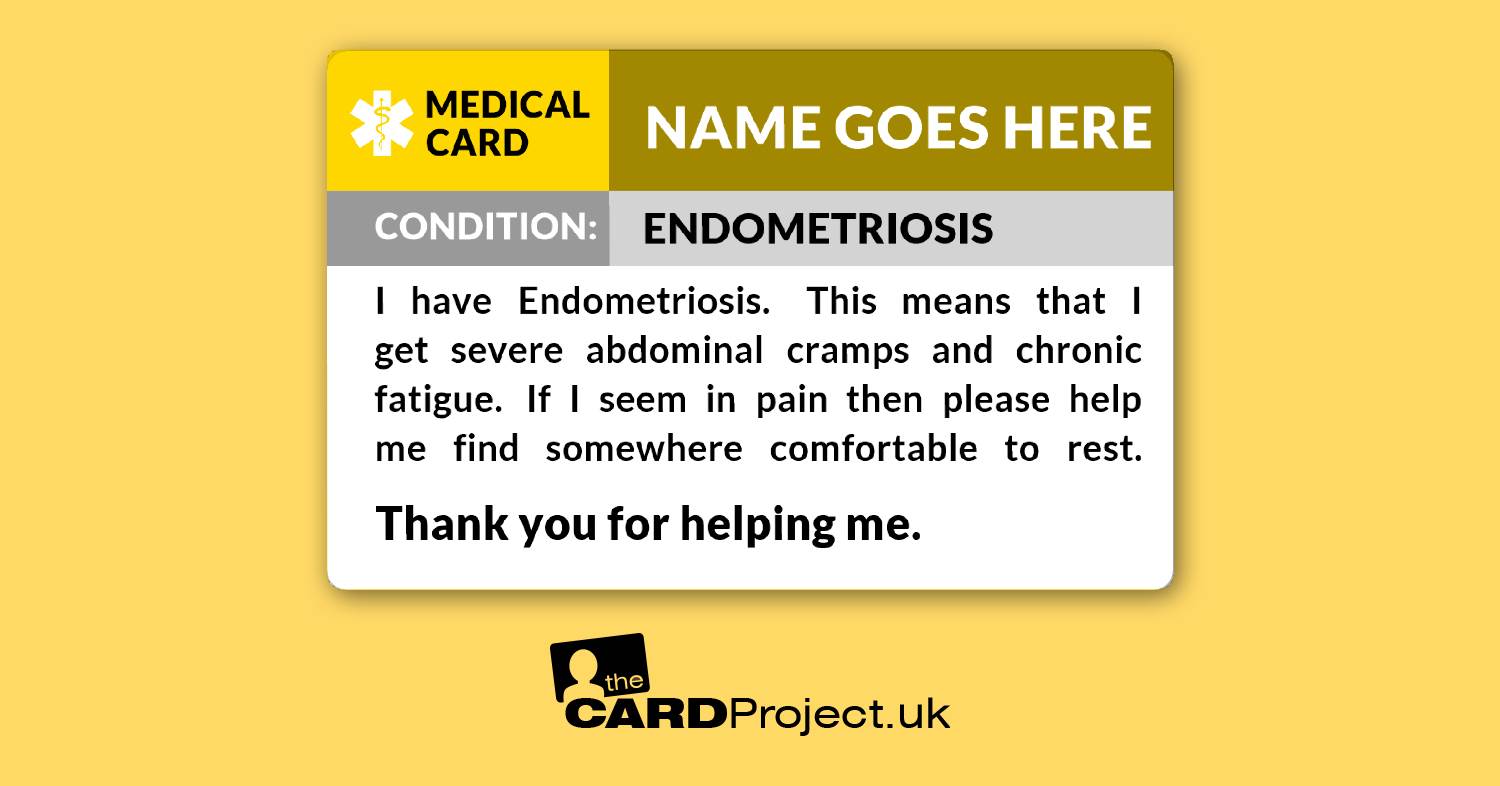 Endometriosis Awareness Medical ID Card  (FRONT)