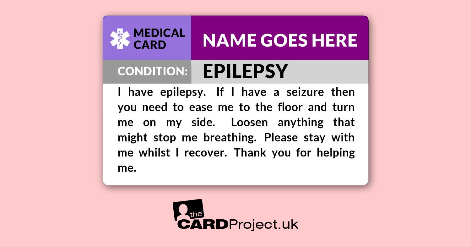Epilepsy Awareness Medical ID Card   (FRONT)