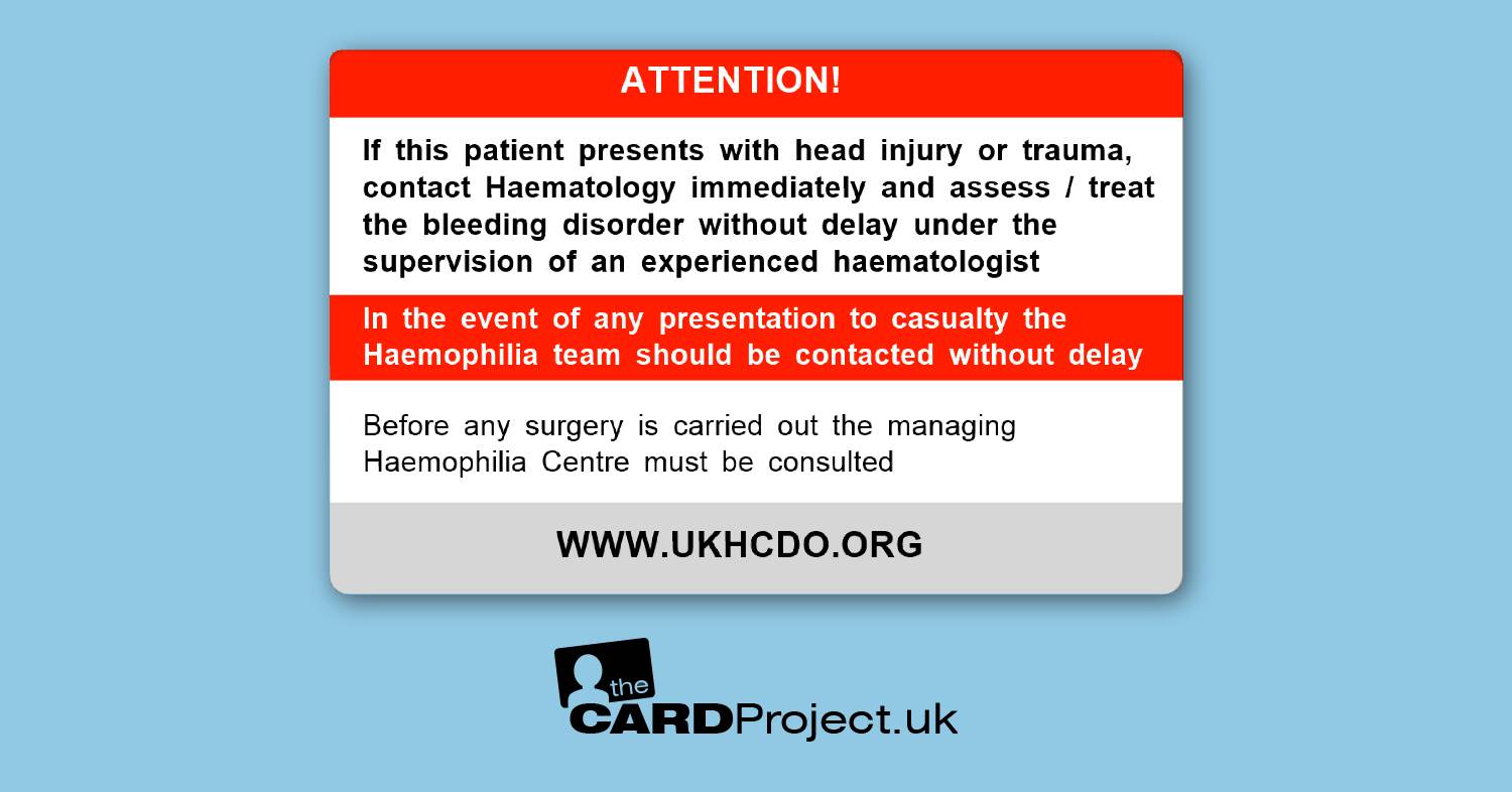Haemoglobin Information Medical ID Card (REAR)