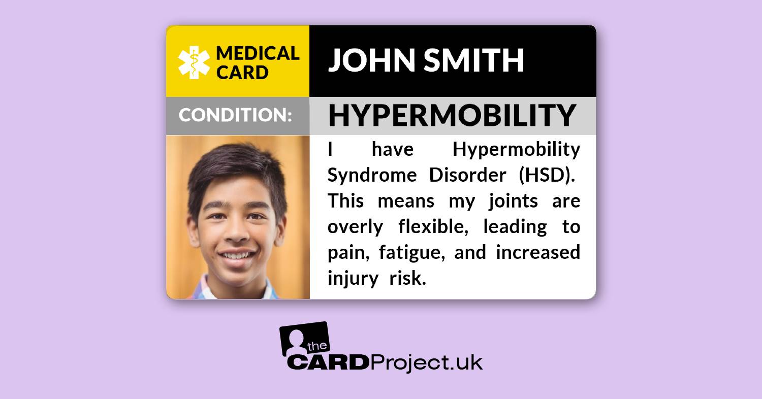 Hypermobility Syndrome Disorder Medical Cards by The Card Project UK