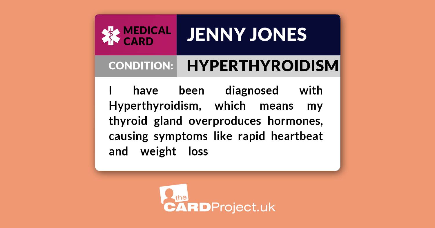 Hyperthyroidism Medical ID Card  (FRONT)