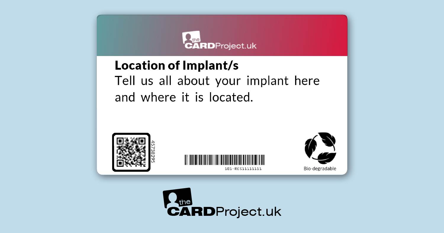 Metal Implant ID Card  (REAR)