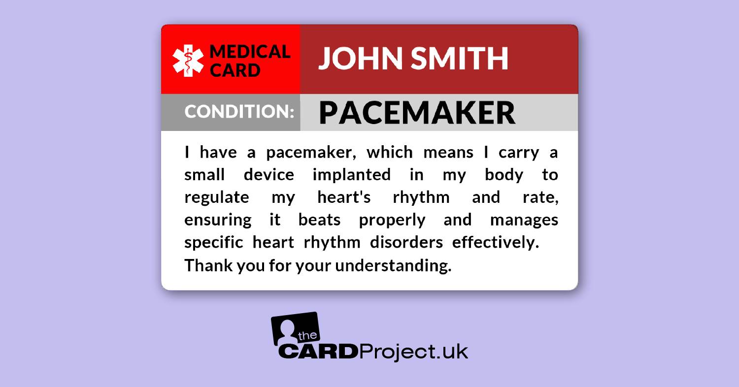 Pacemaker Medical ID Card  (FRONT)
