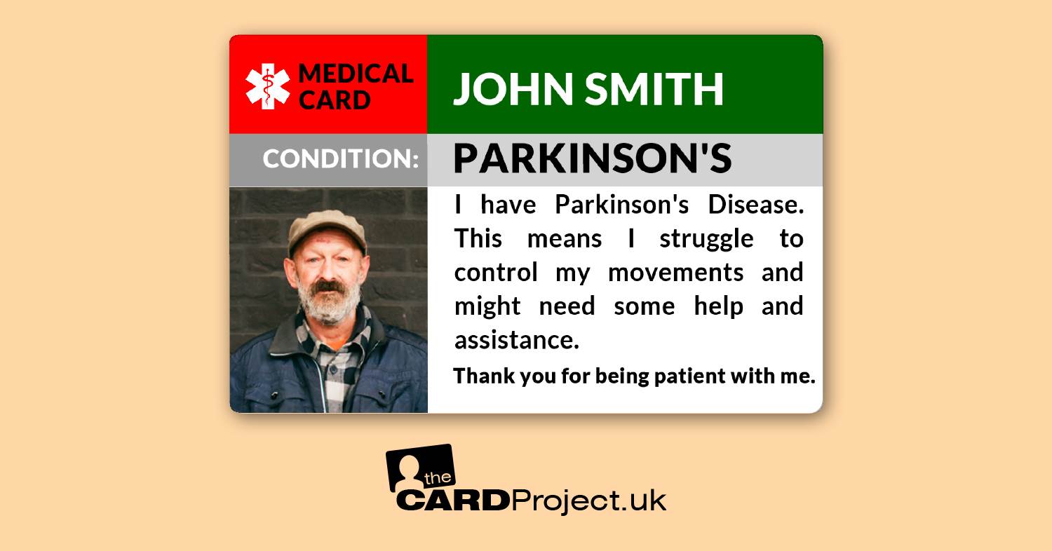 Parkinson's Disease Awareness Medical Photo ID Card  (FRONT)