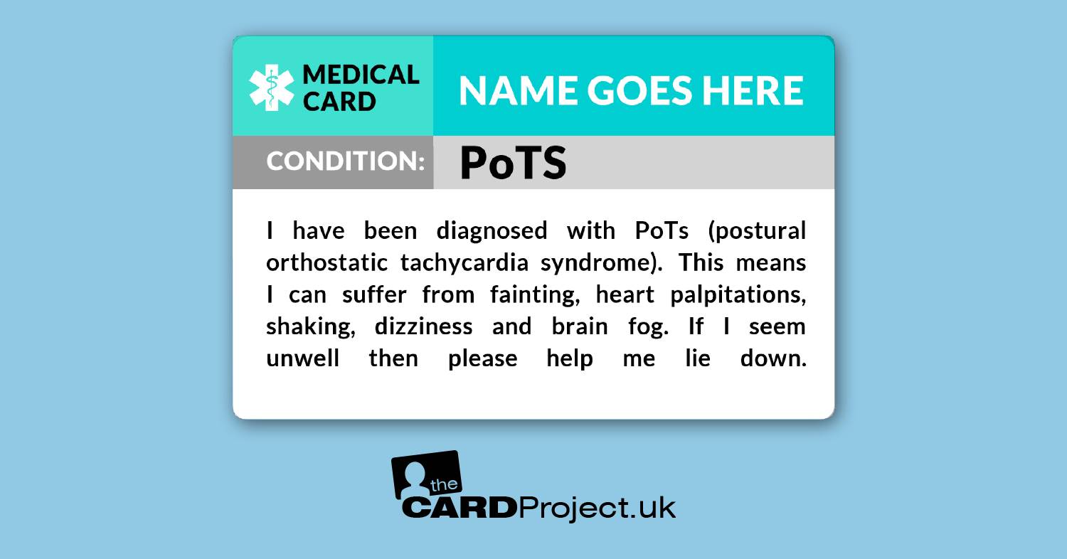 PoTS Awareness Medical ID Alert Card  (FRONT)
